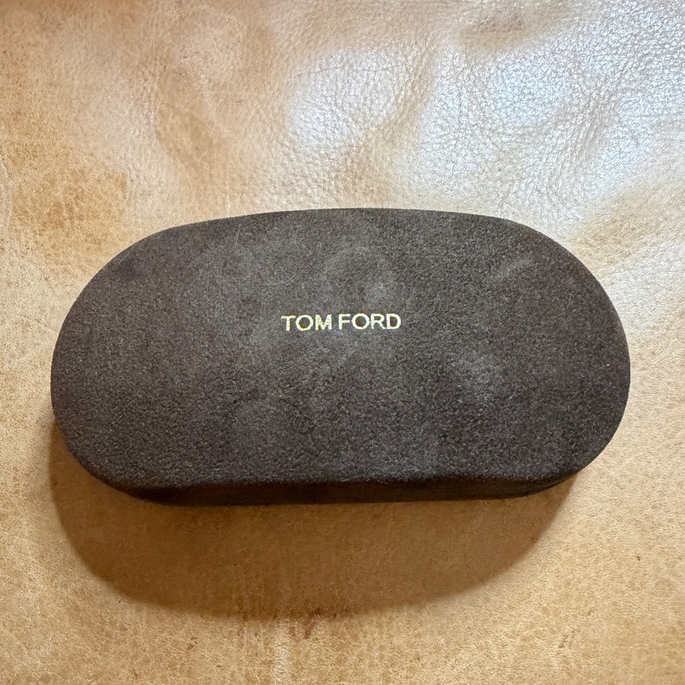 Tom Ford Eyeglass Case Unisex OS Brown Suede Hard Shell Luxury Protector